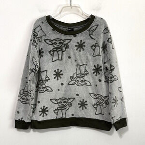 Star Wars The Mandalorian Grogu Fleece Shirt Top Medium Lounge Relax Movie Yoda‎